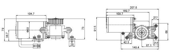 24V Brushless DC Motor Pintu Otomatis Yang Digunakan Dalam Operator Pintu Geser Kaca